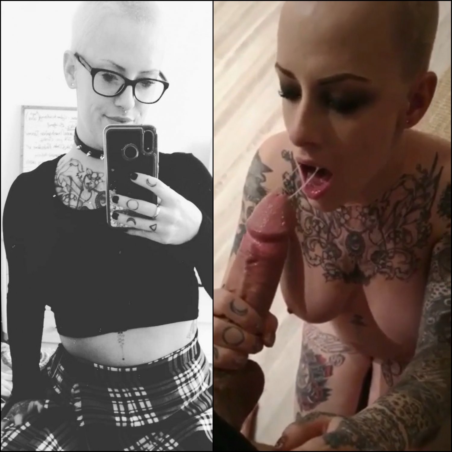 Tattooed girl before and after. #7q0ApWjF