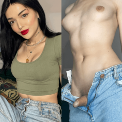 Sexy trans girl fucks her dildo