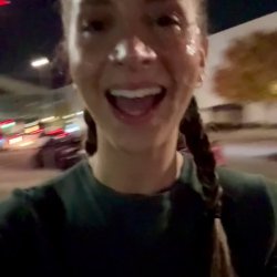 it was a perfect night to walk around with cum on my face