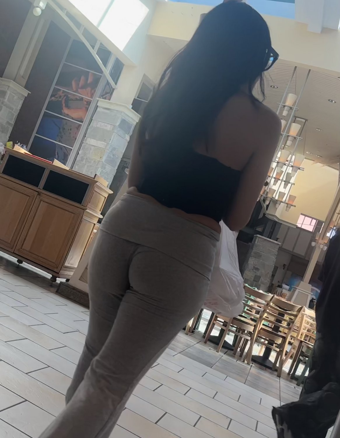 Latina booty in grey Flare leggings candid #H8xFEIwR