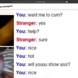 Beautiful girl playing on Omegle’s webcam with a strange guy in a live chat room