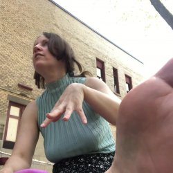 ASMR feet no bra public