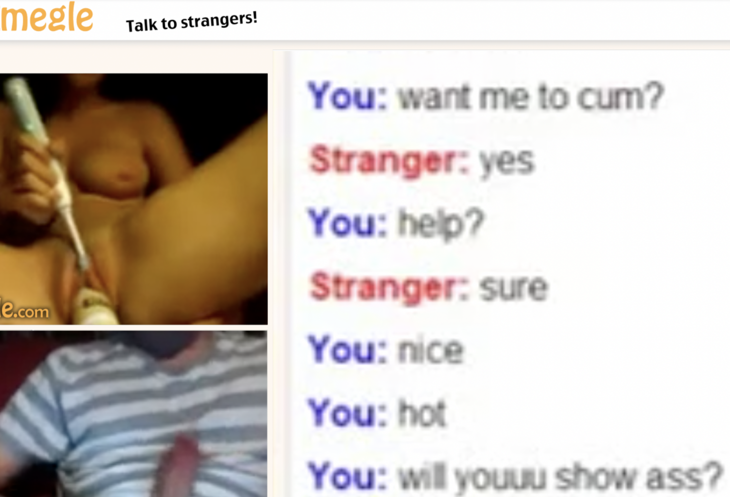 Beautiful girl playing on Omegle's webcam with a strange guy in a live chat room #YeWOqAyY