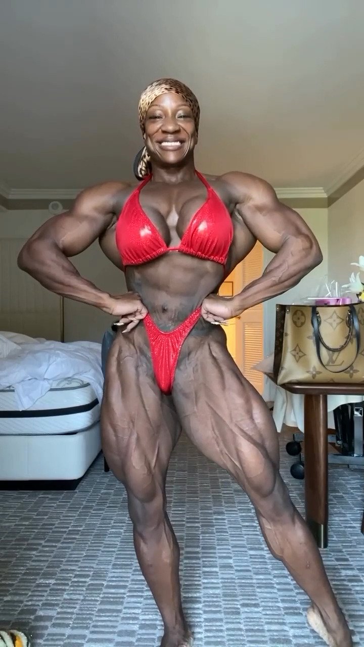 Mrs Martin, her outrageous muscular poses make the judges so hard #Yj7fthk5