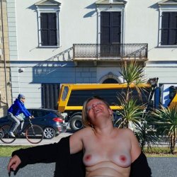 naked flashing on public bench…