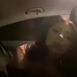 sexy latina slut playing with her self in the back of her car