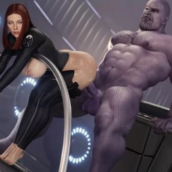Thanos shoving his Huge Cock down Black Widows Spine