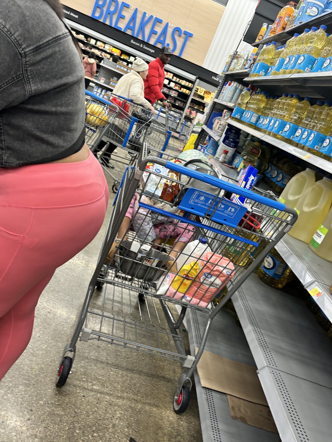 Think Booty Ebony in pink leggings (Thong) #kd1m267S