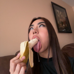 Long tongue girl