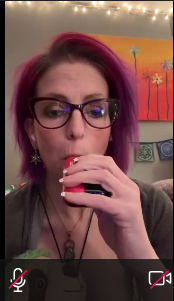 Vaping goth lesbo hottie with cleavage nose exhales #omco4KEX