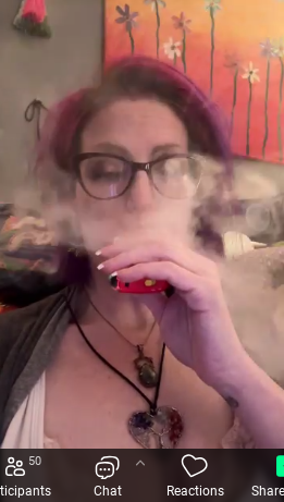 Vaping goth lesbo hottie with cleavage nose exhales #surChWFO