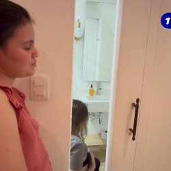 My insatiable girlchum and I come in a public bathroom to serve my sexual orders – the best