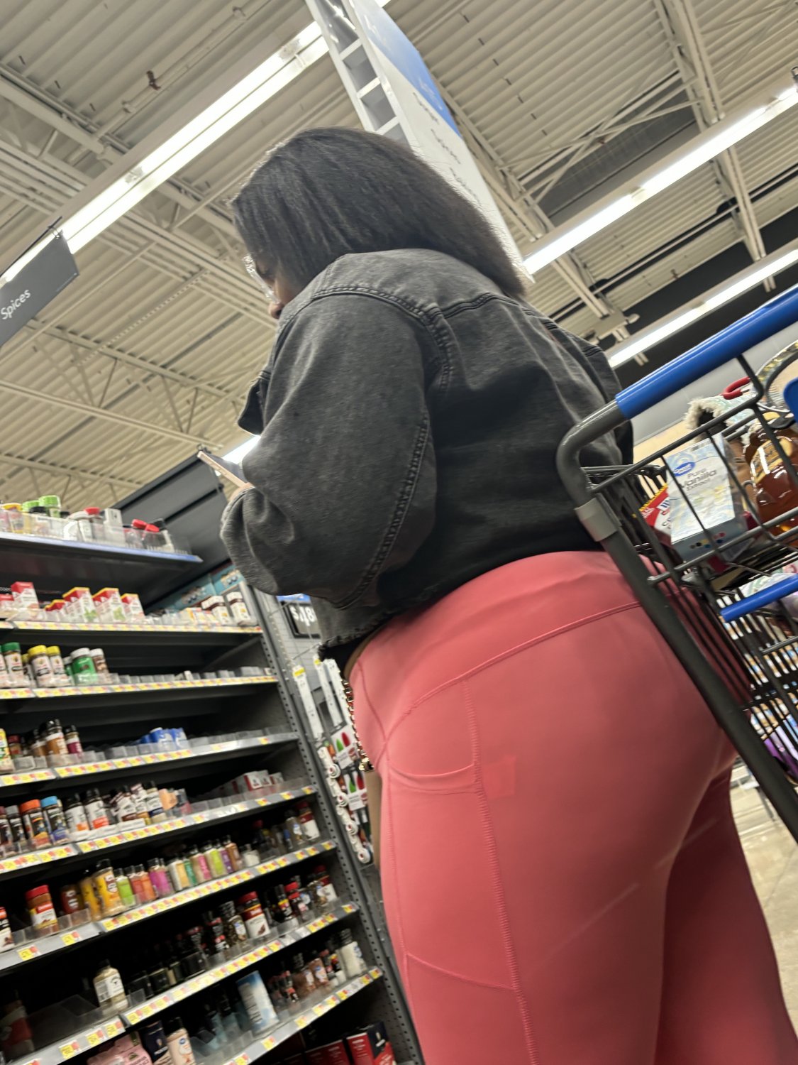Think Booty Ebony in pink leggings (Thong) #VMoun61y