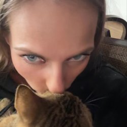 My cat always keeps me company