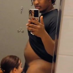 Slut snowbunny sucks bbc in bathroom after party