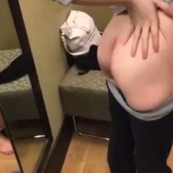 redhead masturbating in public with her friend