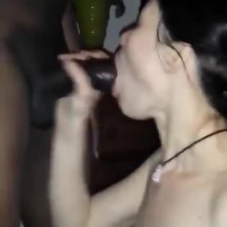 Wife sucks BBC while husband go to work