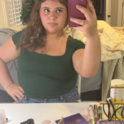 Chubby with busty tits