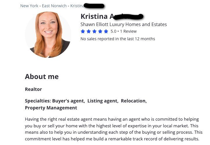 Kristina A, a realtor from New York #AdvcVsSB
