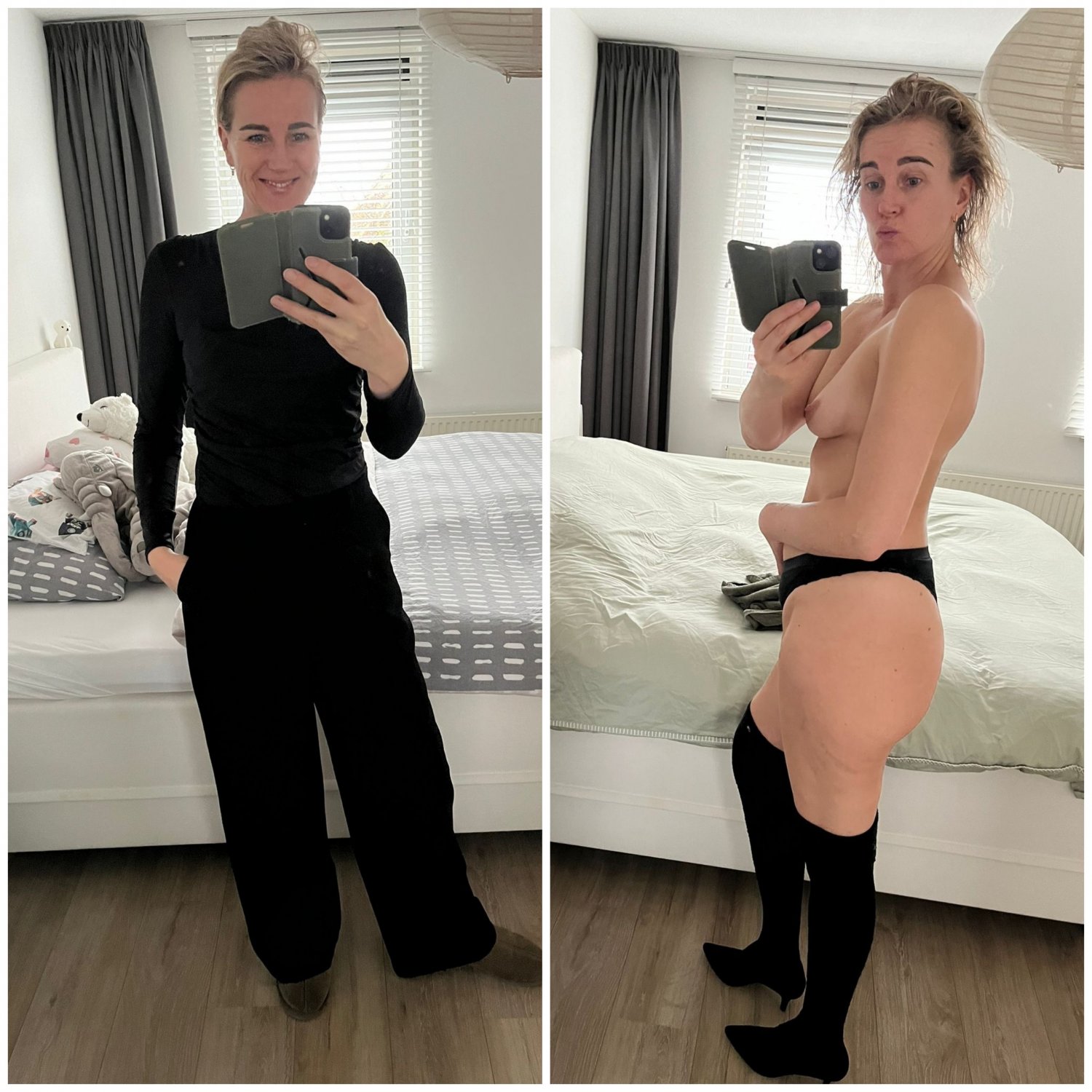Milf Lena dressed undressed selfies #BPapa3Zu