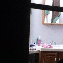 Milf naked after shower spy