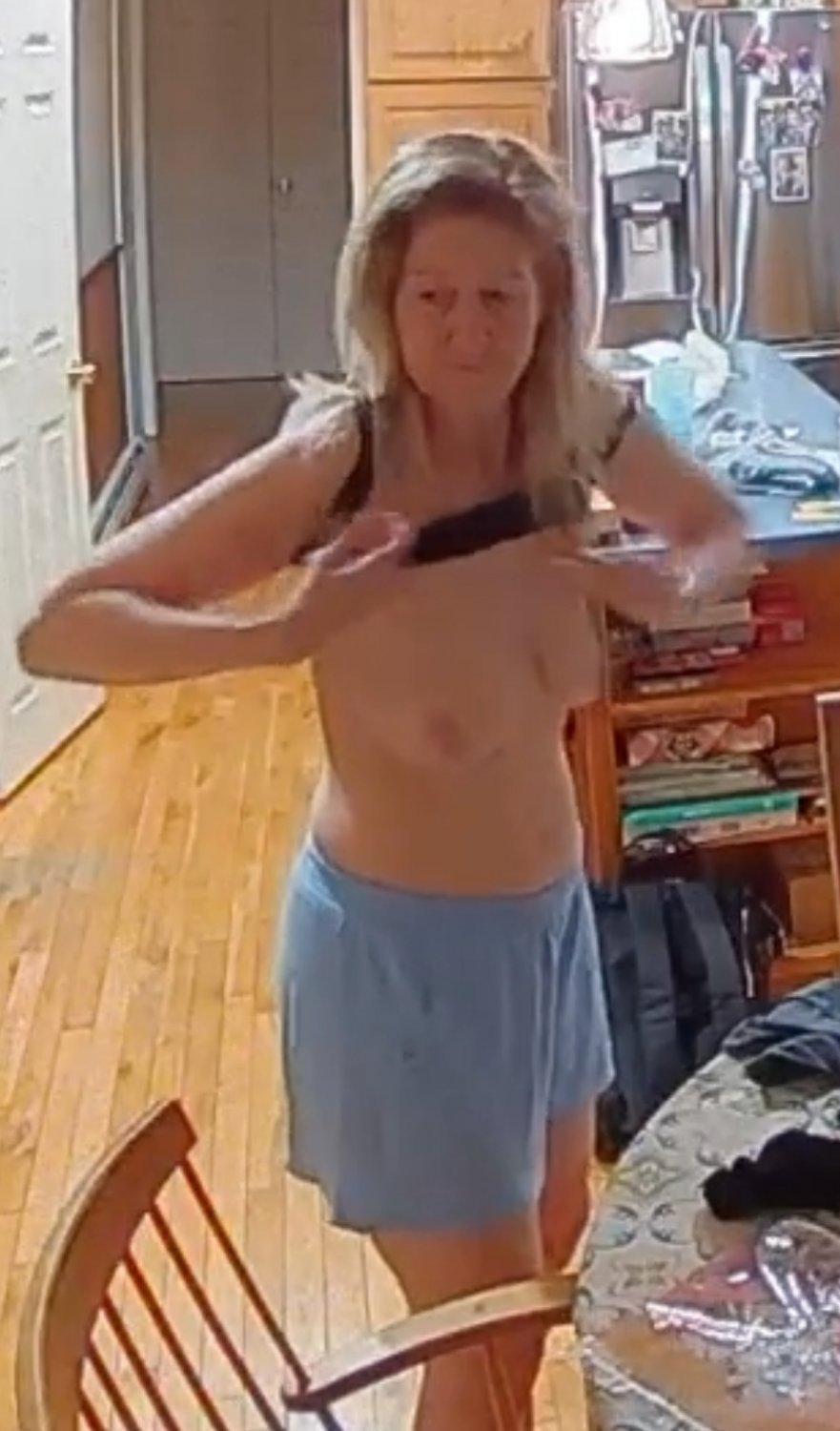 Milf wife strips, caught on ring camera #FLcRftBJ