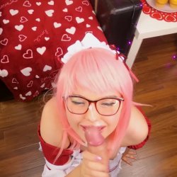 My jerkbud forces me to dress up and roleplay as I suck his cock, it’s so humiliating but I think I have an actual cum addiction so I do it anyways.
