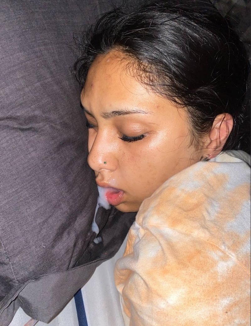 Nut in her mouth while she sleeps #jmNJDCXN
