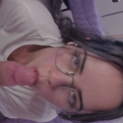 Cute teen slut sucks her first big dick