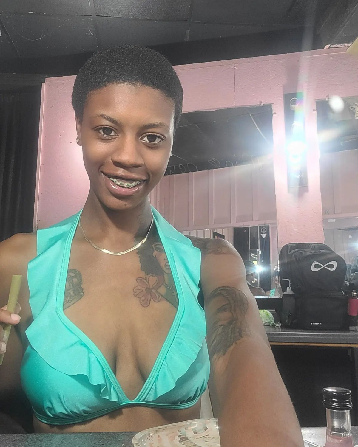 Black Dark skin Tattoo Short Hair Tomboy Lil Booty #pLQuLQjK