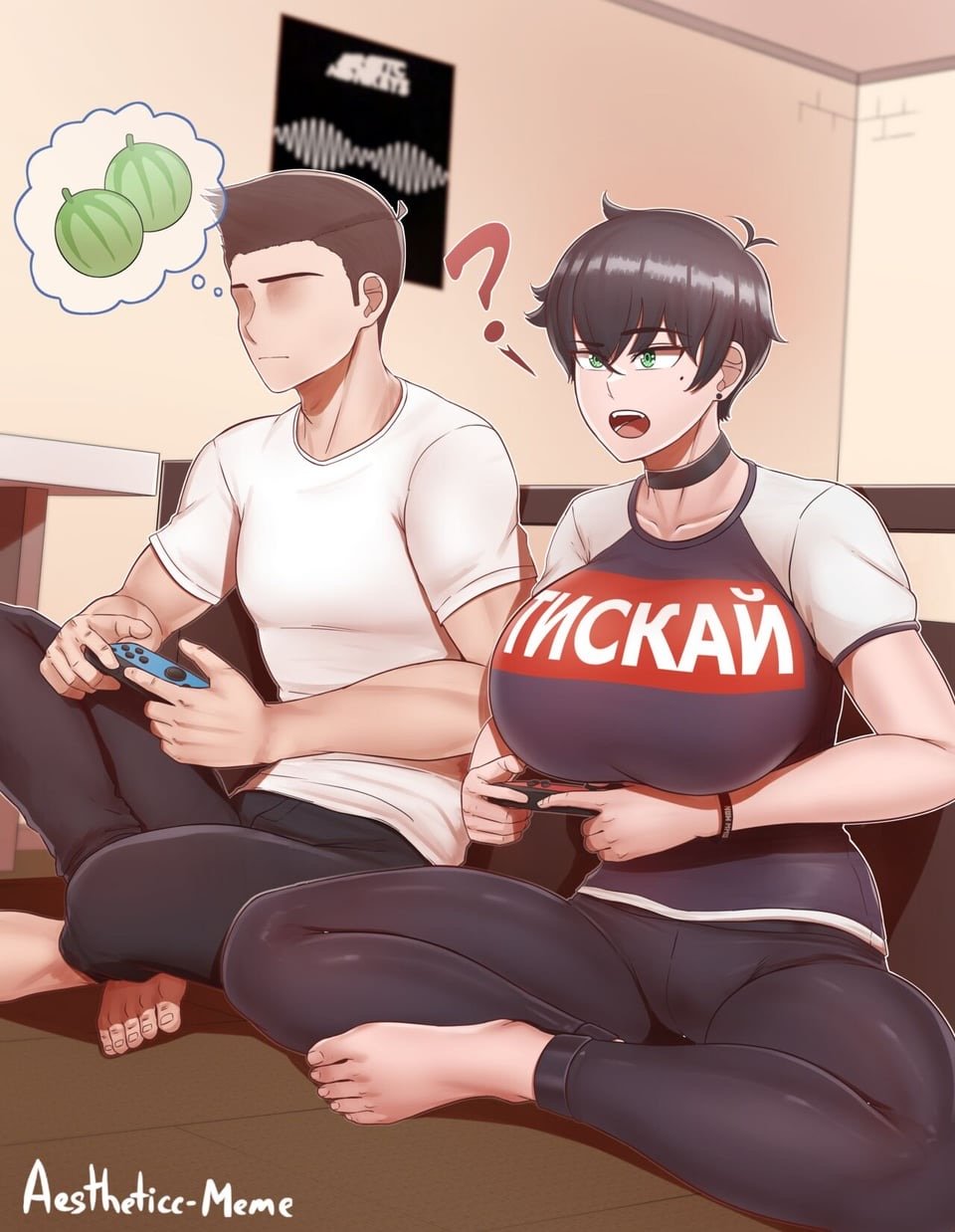 Hentai short hair tomboy chilling with the bro #s5N9mbUa