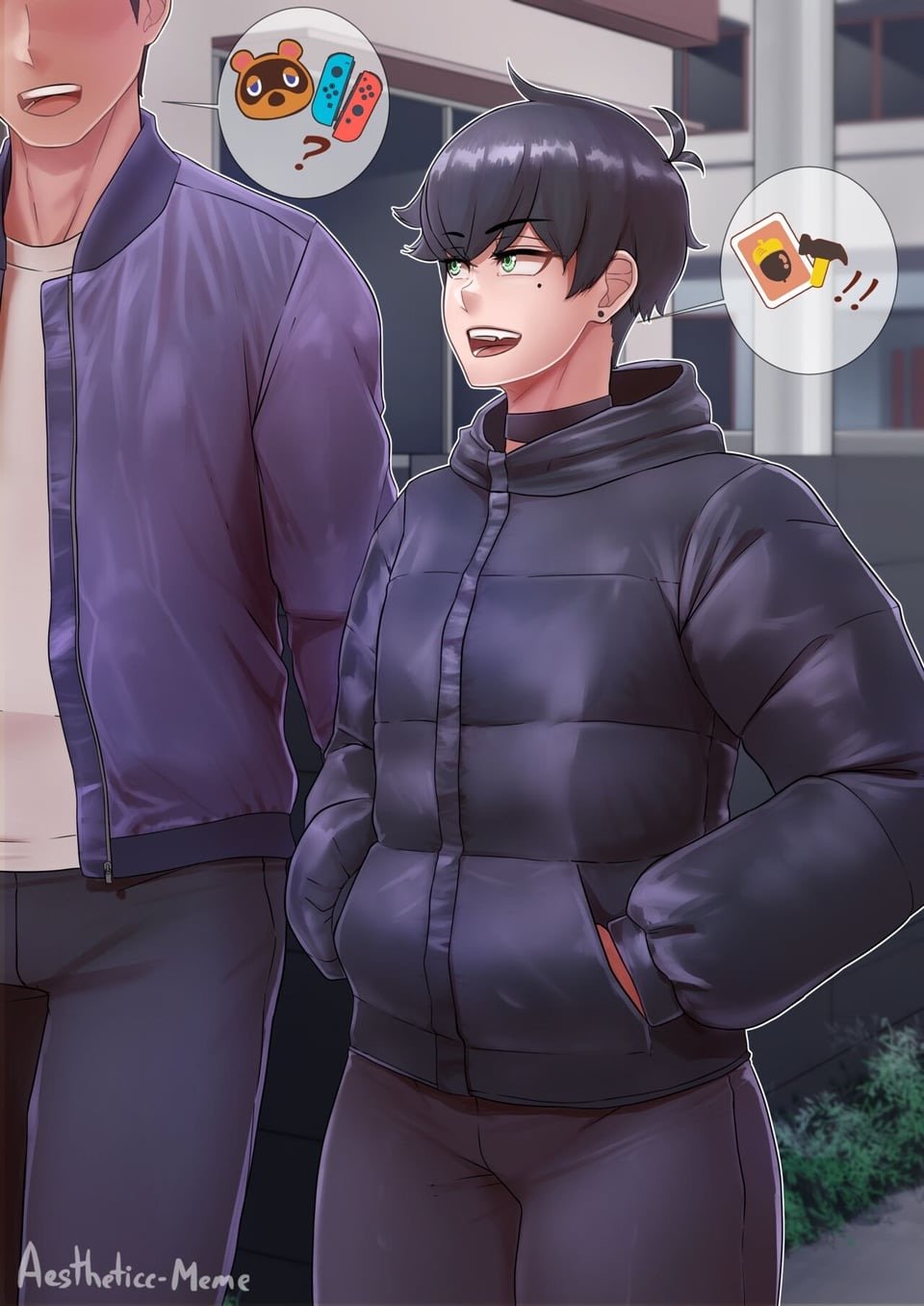 Hentai short hair tomboy chilling with the bro #tik614Kg