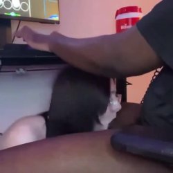 Under the desk head while he plays games