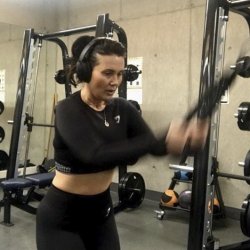 Best Friends mom in sports bras and yoga pants
