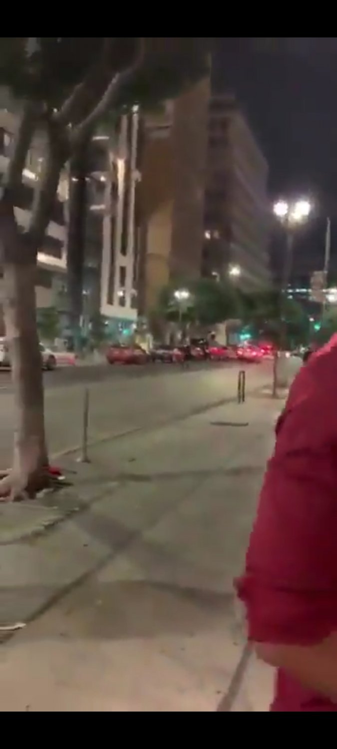 Two exhibitionist sluts sucking stranger's cock outdoors downtown #XTiMEHYM