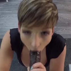 Sucking The BBC Dildo