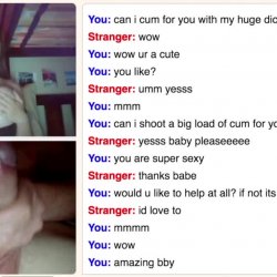 Omegle – Beautiful teen makes guy explode