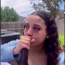 Ebony Goddess makes it pop outside in backyard