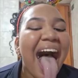 Long tongue slut ready to suck a big dick