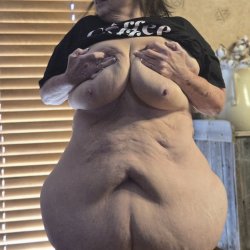 Bbw wife’s huge belly and ass