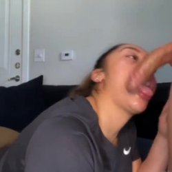 Latina blowing a big dick