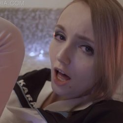 Blonde Russian dildos her horny pussy